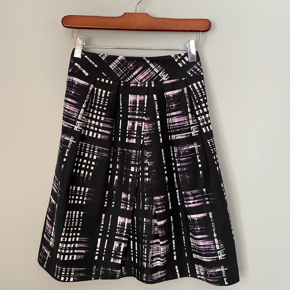 Banana Republic Cotton/Silk Fully Lined Modern Plaid Miniskirt Sz 2